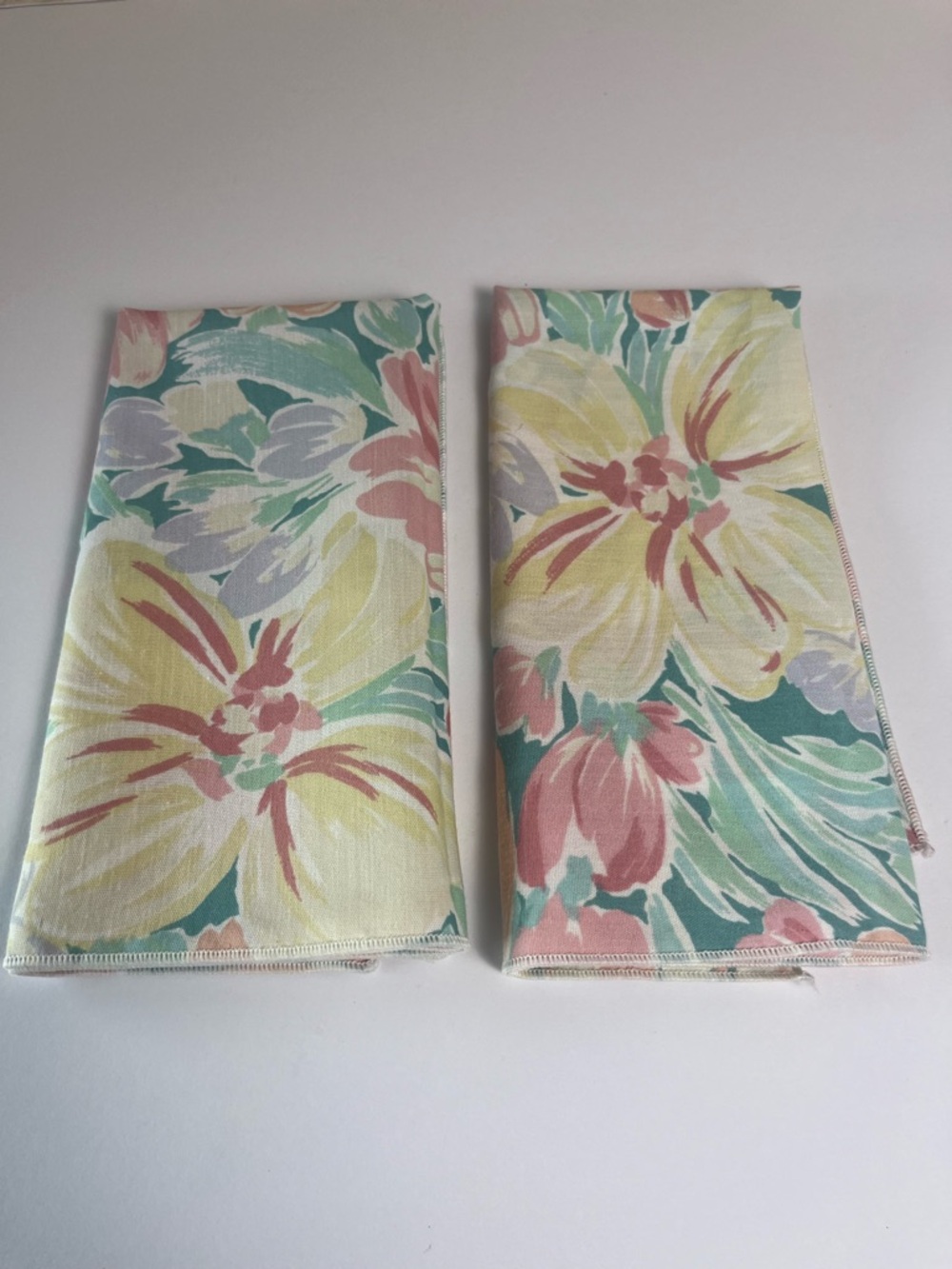 Vintage Cloth Floral Napkins Set Of 2